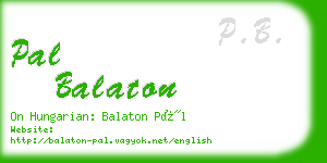 pal balaton business card